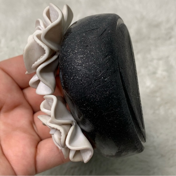 Mini Melissa Girl's Black Ultragirl Garden Floral Slip On Flat Shoes Size 8-9 - Picture 10 of 13